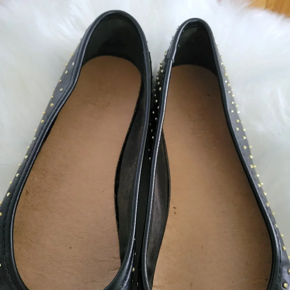 Brash Black Studded Flat